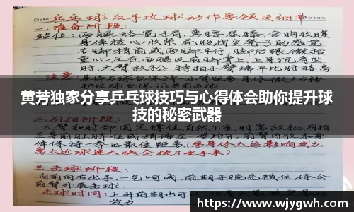 黄芳独家分享乒乓球技巧与心得体会助你提升球技的秘密武器