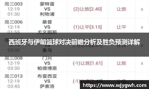 西班牙与伊朗篮球对决前瞻分析及胜负预测详解